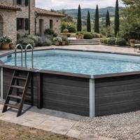 Piscina GRE ovale in composito 664×386 h124