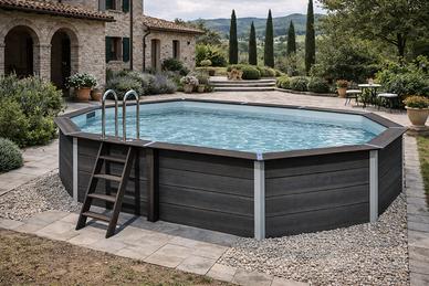 Piscina GRE ovale in composito 664×386 h124