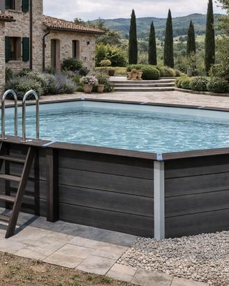 Piscina GRE ovale in composito 664×386 h124