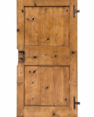 Porta antica in legno massello a due pannelli