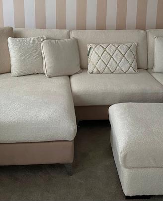 Divano con sceslong e pouff COME NUOVO