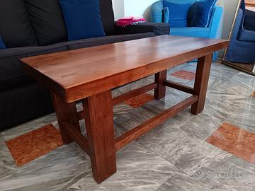 Tavolino da fumo in massello di castagno