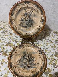 Coppia Piatti Ceramica Artistica G. Giotto