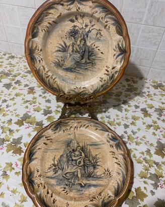 Coppia Piatti Ceramica Artistica G. Giotto
