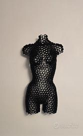 Complemento d'arredo a parete scultura donna ferro