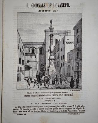 1841Napoli Giornale Giovanetti Obelisco SanGennaro