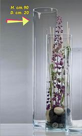 Vaso cilindro vetro gigante nuovo