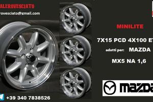 Cerchi minilite 7x 15 4x100 et35 mazda mx5 NA