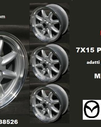 Cerchi minilite 7x 15 4x100 et35 mazda mx5 NA
