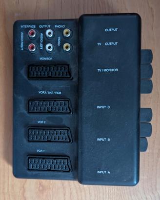 Selettore SCART multiplo, uscite RCA, vintage '90