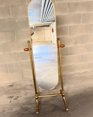 Specchio basculante con struttura in bronzo