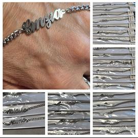Bracciale con nome acciaio steel