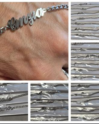 Bracciale con nome acciaio steel