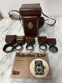 Fotocamera Rolleiflex 3.5 F con accessori