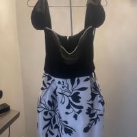 vestito da cerimonia, bianco e nero