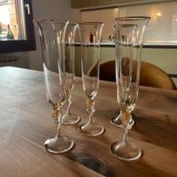 Bicchieri a calice cristallo  oro