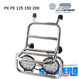 Portapacchi Anteriore Cromato Con Fari Vespa PX