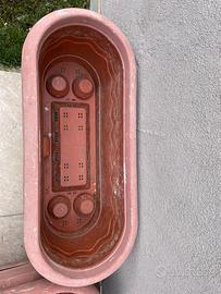 Fioriere da 70cm con ruote e sottovaso integrato
