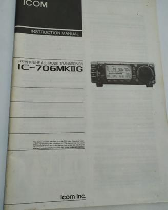 Manuale Originale Inglese Icom IC-706MKIIG