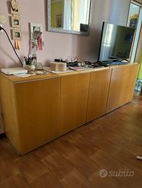 Soggiorno completo legno massello modernariato