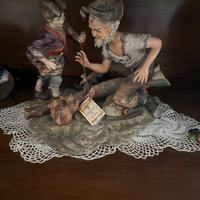 Capodimonte Nonno e Ragazzo con scoiattoli