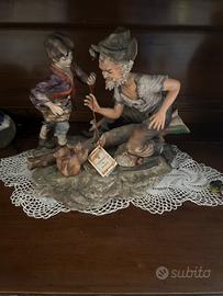 Capodimonte Nonno e Ragazzo con scoiattoli