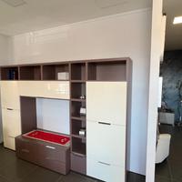 Parete TV e libreria laccata MD House