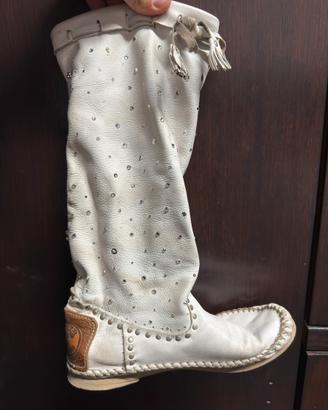 Stivali Hector Riccione bianchi con strass