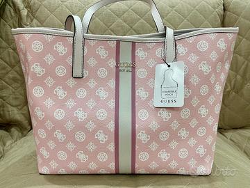borsa + pochette Guess rosa
