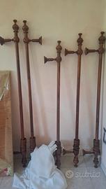 6 bastoni per tende in legno 