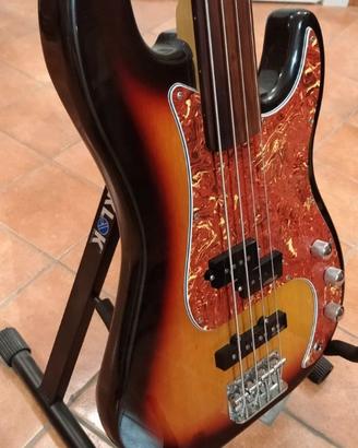 BASSO ELETTRICO FRETLESS P BASS 4 CORDE FAZLEY