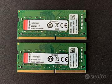 Memoria 16 GB DDR4 Sodimm Kingston KVR26S19S8/8