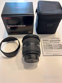 Obiettivo Sigma 10-20mm F4-5.6 EX DC per Nikon