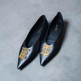 ballerine BURBERRY in vera pelle con logo dorato N