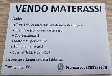 Materassi RETE Cuscini ,BRANDINE , TOPPER MEMORY.