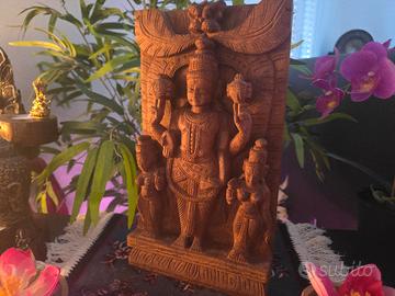 Pannello intagliato indiano Vishnu 