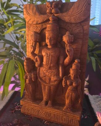 Pannello intagliato indiano Vishnu 
