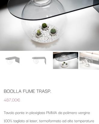 tavolino plexiglass I Plex trasparente e fumé 