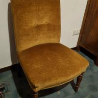 4 poltroncine in velluto inizi 900