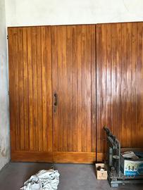 Portone garage ingresso 3 ante in legno 250x260