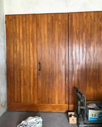 Portone garage ingresso 3 ante in legno 250x260
