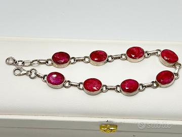 Bracciale e Orecchini Rubini Indiani