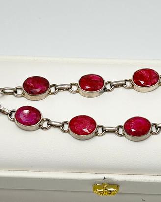 Bracciale e Orecchini Rubini Indiani