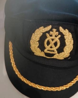 cappello uomo nero ufficiale di marina nuovo 