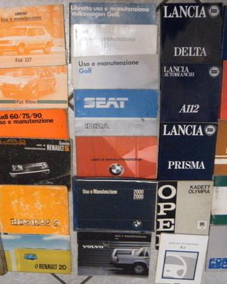 Lotto di libretti uso e manutenzione auto