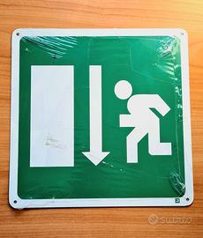 Cartello uscita emergenza in alluminio