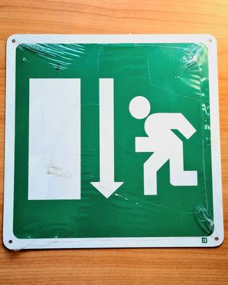 Cartello uscita emergenza in alluminio