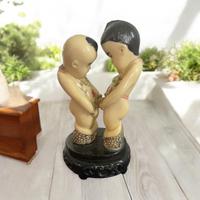 Antica scultura cinese bambini vintage avoriolina