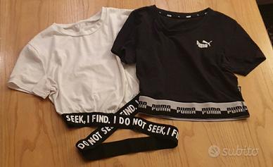 T-shirts corte donna Puma e Shein taglie M e S