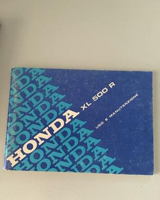 XL500R libretto uso manutenzione moto Honda